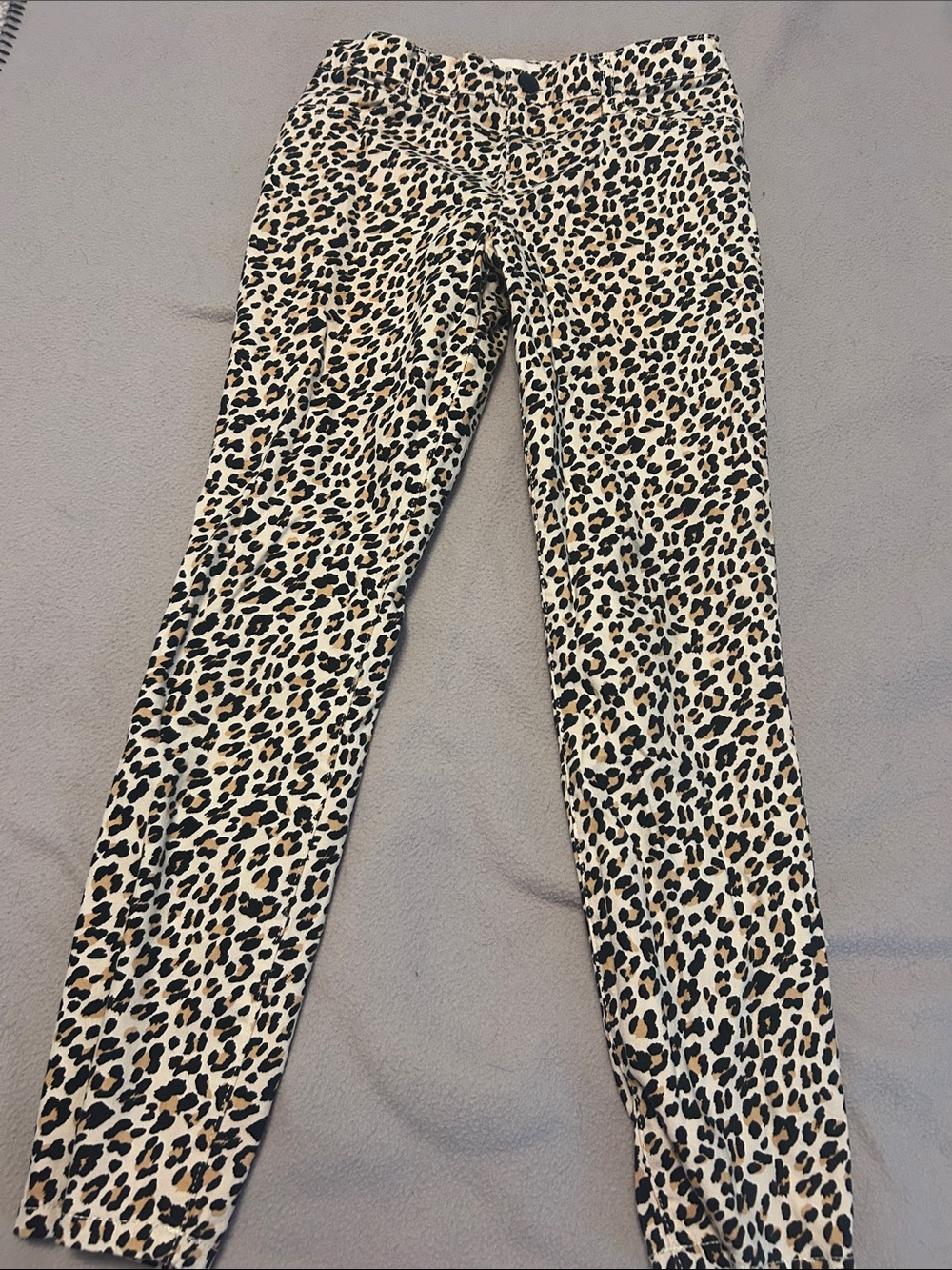 Place Girls' Leopard Print Leggings in Cream, Black and Tan